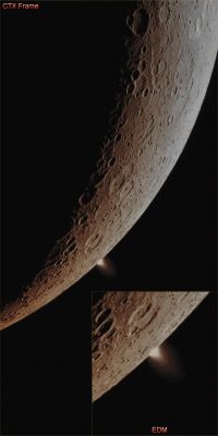 This is NOT a "Game"!
This beautiful and, as you can see, deeply suggestive image has been recently taken by the NASA - MESSENGER Spacecraft, while it was imaging the Limb of the Planet Mercury. What you see here could reasonably be an "Outgassing" - like the controversial ones which, sometimes, have been seen occurring on our Moon (actually, the so-called "Outgassings" are events in which Volatile-rich Materials are vented from deep inside the Lunar Interior, up to the Lunar Surface - specifically, we can think about Elements like Radon, Nitrogen, Carbon Monoxide, and/or Carbon Dioxide - and which might be the visible result of Low Level (---> Residual) Lunar Volcanic and/or Tectonic Activities). These Outgassing Phenomena, as you should know, are commonly put in the Cathegory of the so-called "Transient Lunar Phenomena" (or TLP, for short).-

On the other hand, this "Flare" might also be the result of an extremely unlikely (but yet possible) Residual Active Volcanic Activity (so, in this scenario, we would be looking at an actual Volcanic Plume) which happened on the innermost Planet of the Solar System: a Planet that has always been considered by the Planetary Scientists - as well as by the General Scientific Community -, like a (Geologically speaking) "Completely Dead Celestial Body". 

It is also possible (even though we, as IPF, believe that this very last hypothesis is the least likely of the three) that the "Flare-like Light" seen here, on the Mercurian Limb, could be the evidence of an Impact (i.e.: a Meteor Strike) that has just occurred. However, if this hypothesis were true, we could also assume, just by looking at the shapes of both the Main Plume and the Upper Cloud which can be seen right on top of the Plume itself, that the Celestial Object that hit the Surface of Mercury should/must have followed a nearly (---> almost perfectly) Vertical Impact Trajectory (and this is another rather unlikely - better yet: extremely rare - circumstance).

This picture (which is an Original NASA - MESSENGER Spacecraft b/w frame published on the NASA - Planetary Photojournal with the ID n. PIA 16909 - but now, as we wrote herebefore, removed) has been additionally processed and then colorized in Absolute Natural Colors (such as the colors that a human eye would actually perceive if someone were onboard the NASA - MESSENGER Spacecraft and then looked down, towards the Surface of Mercury), by using an original technique created - and, in time, dramatically improved - by the Lunar Explorer Italia Team. Different colors, as well as different shades of the same color, mean, among other things, the existence of different Elements (Minerals) present on the Surface of Mercury, each having a different Albedo (---> Reflectivity) and Chemical Composition.

Important Note for the Readers: the People working at NASA for The MESSENGER Team implied that this picture was (once again, after "Caduceus") some sort of "practical joke", created to celebrate the Worldwide famous "April Fools' Day". Well, we, as IPF, believe that if this picture, as it seems, is actually a "joke" (---> a fake, in this case), it really is a VERY, VERY poor and stupid one. Please, forgive us for being so direct, but even though some People may think that this idea of making a practical joke out of a MESSENGER b/w frame was "funny" and "educational" (and, in a pretty distorted way, it probably was so), we honestly believe that this silly "stunt" only proves, in a LOUD and CLEAR WAY, how easily, once you have the right REPUTATION, skills and means, the original RAW image-data received from Space can be corrupted/tampered with, either by adding or by removing Features. 

As you can also easily understand, the implications arising out of this "stunt" are, actually, countless and, in a way (like we already underlined in the past), quite disturbing...

For your reference and information, please visit http://messenger.jhuapl.edu/gallery/sciencePhotos/image.php?gallery_id=2&image_id=1133
Parole chiave: Mercury from orbit - Limb - Fake Flare