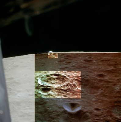 AS 14-66-9224 - Rising Earth (by Dr M. Faccin)
In questa "elaborazione a strati multipli" (multiple-layers processing), il sempre eccezionale Dr Marco Faccin ci evidenzia un qualcosa che, intuito da molti, ma sino ad ora NON dimostrato, ci appare ora in tutta la sua chiarezza: non serve "taroccare" un frame per renderlo "insignificante"! Basta non processarlo e lasciarlo - in fondo ed insomma - "raw", e cioè "grezzo", magari leggermente sovraesposto e, comunque, inidoneo a fornire informazioni visive significative agli Interpreti (agli Anomaly Hunters intendiamo).

Moltissime foto orbitali della Luna sono suggestive...ma insignificanti. O forse no: non esistono foto "insignificanti", ci dice il Dr Faccin! 

Esistono solo fotografie non processate in maniera adeguata. Guardate bene il foto-mosaico che segue...
Parole chiave: Earthrise from Lunar Orbit - Controversial