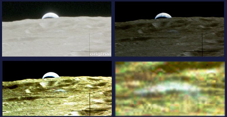 AS 14-66-9224 - Rising Earth (by Dr M. Faccin)
Osservatebene quindi, in questo splendido mosaico in HD e falsi colori, come tantissime immagini NASA, pur nella loro intrinseca bellezza, restino - in fondo - "insignificanti" per quanto si riferisce ai dettagli superficiali e come sia sufficiente un quick - (but professional!) - processing degli Original Frames per evidenziare dettagli che, altrimenti, sarebbero rimasti per sempre nel nulla: mai visti, mai colti e, quindi, mai (e neppure tentativamente) interpretati.

Grazie e Complimenti (!) al nostro Marco Faccin per lo splendido spunto! 

E per quanto attiene il dettaglio, la domanda la conoscete: che cosa stiamo guardando?!?
Parole chiave: Rising Earth - Controversial