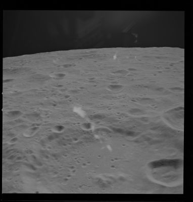 AS 10-29-4175 - Reflections in the window
Image Collection:  70mm Hasselblad 
Mission:  10 
Magazine:  29 
Magazine Letter:  P 
Latitude: 1,0° South
Longitude: 161,7° East
Film Type:  3400 
Film Width:  70 mm 
Film Color:  black & white 
Feature(s):  CRATER VENING MEINESZ
Parole chiave: The Moon from orbit - Craters - Vening Meinesz