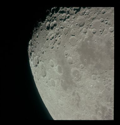 AS 15-96-13097 - Mare Marginis, Mare Smythii and Neper Crater (Processing by NASA - L&PI)
Image Collection:  70mm Hasselblad 
Mission:  15 
Magazine:  96 
Magazine Letter:  Q 
Latitude: approx. 11,0° North
Longitude: approx. 89,0° East
Film Type:  SO-368 
Film Width:  70 mm 
Film Color:  color 
Feature(s):  MARE MARGINIS, MARE SMYTHII and NEPER CRATER
Parole chiave: The Moon from orbit - Mare Marginis and Mare Smythii