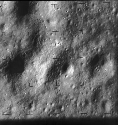 The Moon from Ranger-9: Alphonsus Crater (6)
Caption NASA:"Final full frame taken by the Ranger 9 B-camera before impact. The image was taken from 15,4 Km about 5,5" before impact. The image, taken on 20 February 1965, shows the floor of Alphonsus Crater and is centered at 12,8 South Lat. and 2,3 West Long.. The frame is about 2,5 Km across and North is at 12:30. Ranger 9 was the last of the Ranger series of impact missions to the Moon (Ranger 9, B087)".
Parole chiave: The Moon